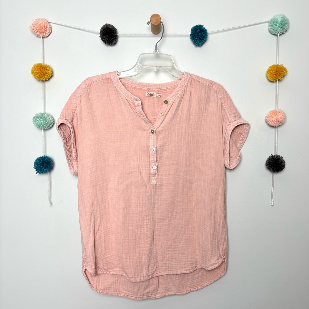 Faherty Dream Corrom Gauze Desmond Pink Top